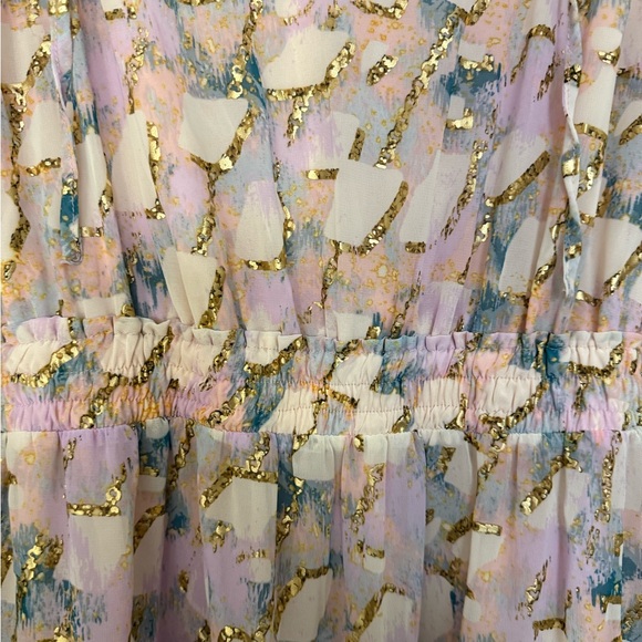 Floral Ruffle ROMPER Dress in Pastel Shades - Picture 3 of 6